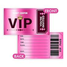 Invitación de fiesta de cine VIP de doble cara, invitación de fiesta de cumpleaños, invitación de cumpleaños, decoraciones de fiesta temática