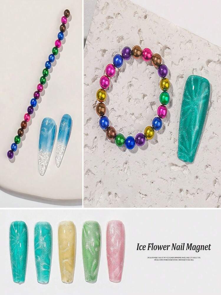 20 件 3D 磁性猫眼效果指甲棒 0.5 厘米小玫瑰红色圆形磁铁 DIY 美甲美甲磁铁用于凝胶抛光美甲工具专业美容工具，轻松应用、家庭沙龙美甲工具、朋友礼物、女性礼物、万圣节用品、旅行用品、圣诞节用品（使用方法：涂上猫眼胶后，将磁铁靠近指甲 5-10 秒即可产生效果。） - 彩色 - 查看 7