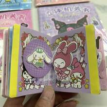 Sanrio Libro interactivo tridimensional de Sanrio, DIY, simple, intelectual, libro tranquilo para niños, sin necesidad de cortar, Kurumi, pegatinas de sellos, creativo