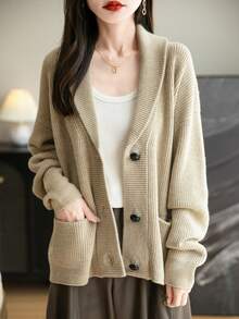 Women's Merino Wool Sweater Fall Clothes Winter Sweater Classic Vintage Cable Warm Long Sleeve Knit Sweater