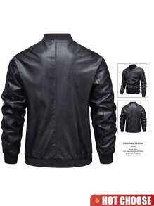 Giacca in ecopelle da uomo, giacca bomber da uomo, stile motociclista, vestibilità vintage, giacca in pelle da uomo, per motociclismo, attività all'aperto, per fidanzati, mariti, design professionale di giacche in pelle, giacca in pelle essenziale da uomo, regali di Natale, regali di Ognissanti, autunno/inverno, pile