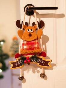 1 قطعة من ديكورات عيد الميلاد، تماثيل الثلج، كبار السن، الرنة، زينة معلقة على الباب، ديكورات للنافذة، ديكور للمشهد الداخلي، زينة معلقة، ديكور غرفة شتوي عيد الميلاد