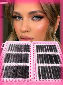 580 件 5D 睫毛膏套装，含胶水、镊子和刷子 | 30D40D50D60D80D100D 混合密度，10-18mm 长度，打造自然至惊艳妆效 | 夏季多效合一彩妆必备 | 适合初学者，可重复使用，无动物测试 | 2025 返校美妆礼盒 - 黑色 - 查看 7