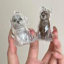 1pc Pet Breed Design Pet Hair Storage Keychain - Cute Sitting Dog Design With Chain Connection - Suitable For Dog Owners - Keychain Souvenir, Pet Hair Storage And Protection Souvenir, Can Be Placed On Keys, Bags Or Outing Items - Perfect Memorial Gift For Dog Lovers