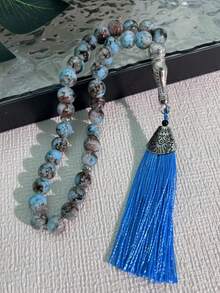 1pc 10cm Big Floral Beads 33pcs Delicate Muslim Prayer Beads, Original Handmade Colorful Arabic Tassel Bracelet - Multicolor - View 11