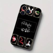 Serie Crepúsculo Elige esta funda de  de material TPU negro con patrones de dibujos animados, a prueba de golpes y duradera, adecuada para  11/12/13/14/15/16 Pro Max - Mezcla de colores - Ver 5