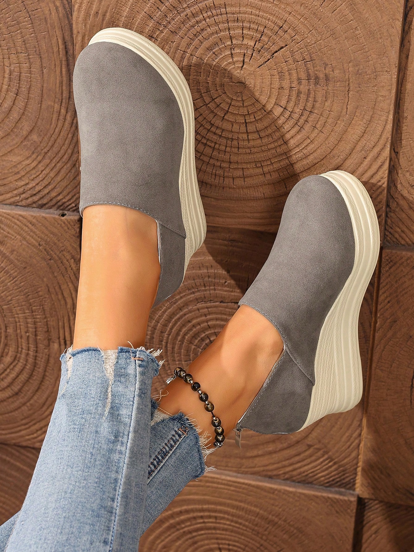 أحذية منصة سميكة الأربطة الكتانية الرجعية، أحذية ع...