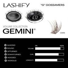 Lashify Gemini 12mm Gossamer Lashes In Black, Easy DIY False Lashes For A Voluminous, Wispy And Playful Look - Cô gái tinh nghịch - Xem 3