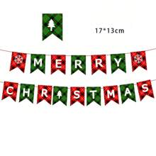 Christmas Theme Hanging Decor Santa Claus Snowman Christmas Tree Pattern Banner Spiral Swirl Merry Christmas Party Decor