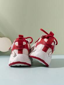 2024 Spring New Fashion Children's Chunky Sneakers, Boys' Sports Shoes, Breathable Girls' Mesh Running Shoes - Red - View 5