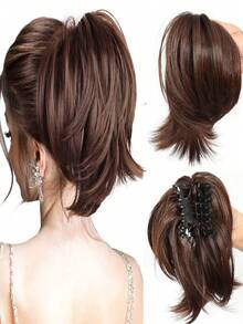 Women's Claw Clip Bun, Synthetic Hair Extensions, Short Straight Ponytail, Daily Hair Accessory - Multicolor - View 27