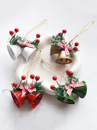 1pc Christmas Holiday Decorative Double Bell Bells For Window And Tree Hanging, DIY Metal Ornament Accessories, Scene Decor, Festivals Decor, Room Decor, Home Decor, Offices Decor, Theme Party Decor, Christmas Decor Christmas Decorations Winter Christmas Decorations Home Christmas Gifts Christmas Decor