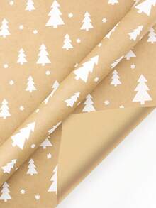 1M/3M 300cm*43cm, Papel Kraft Natural para Embrulho de Presente em Árvore de Natal Vintage, Árvore de Natal Branca, Rena, Floco de Neve, Embalagem para Presente, Decoração de Presente Faça Você Mesmo, Natal e Dia dos Namorados - Multicolorido - Ver 18