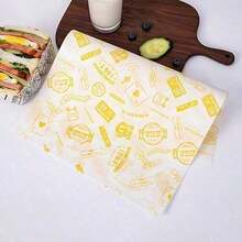 50pcs  Artistic Gold Pattern Baking Paper | Retro Emblem Love Pattern Cake Mat/Dessert Packaging Appearance Practical Dual Online - 白色 - 查看 7