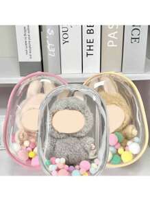 15cm Plush Toy Protective Case With Canvas, For LBB A Second-Generation Sitting And Crossbody Bag, PVC Transparent Crossbody Bag, And A Dust-Proof Storage Bag - Multicolor - View 7