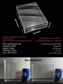 1pc Transparent Acrylic Gift Box With Lid Strap, High-End Wedding Gift Box With Hand Gift Gift Box, Birthday Gift Box, Candy Box, 7.87x7.87x3.9 Inches, Used For Receiving Decorative Activities, Money Boxes, Graduation Souvenirs, Party Gifts Back To School - Transparent - View 15