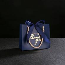 15/12/10/8/6/5/1pc, Size 4.5x1.8x3.9 Inches, Mini Thank You Gift Bags With Bow, Pink Pattern Paper Gift Bags, Suitable For Wedding, Valentine's Day Gift Packaging, Party, Birthday, Wedding, Bridal Shower Favors, Wedding Guest Gifts, Gift Boxes, Wedding Reception Decor (Black), Halloween Decor, Halloween Party Supplies - Black - View 6