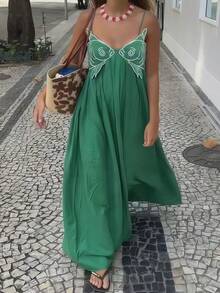 Fish Top Maxi Dress For Women Y2k Solid Color Casual Long Dress Spaghetti Strap Sleeveless Backless Dress Streetwear