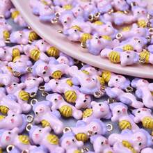 2/4/9pcs Mixed Colorful 3D Alloy Drip Oil Cute Animal, Fruit, Food, Marine Life Series Pendant DIY Necklace, Bracelet, Earring Jewelry Making Accessories