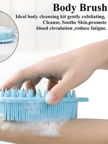 1 件 2 件升级版 2 合 1 沐浴和洗发身体刷，硅胶去角质身体磨砂膏，用于淋浴，优质硅胶丝瓜络，头部磨砂膏，头皮按摩器，易于清洁健康硅胶，柔软不伤皮肤，刷毛 Q 弹性细腻，足够坚韧，坚固