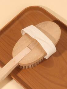 1 件长柄沐浴刷、木刷、多用途擦洗刷，用于背部去角质和淋浴清洁、袋子、带弹性带的身体去角质沐浴刷、柔软沐浴身体按摩刷 - 杏色 - 查看 5