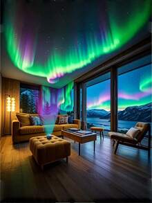 Aurora LED Projector Light With Remote Control - USB-Powered Galaxy & Nebula Ceiling/Desk Lamp, Adjustable Brightness, Aurora Borealis Effect In Pink, Blue, Purple, Green, For Bedroom, Living Room, Home Theater, Office Decor - Modern Astronomy Lighting, Moon And Stars Decor, Ambient Room Lighting, Fantasy Atmosphere, Highquality Lighting, Plastic Construction, Bedroom Lighting