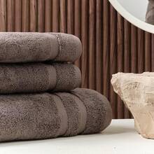 SOFE H&L. |   Olea - Juego de 3 toallas de baño de algodón turco de lujo: 1 toalla de baño, 1 toalla de mano, 1 paños de lavado,, gruesa, premium, suave, duradera y absorbente - juego de toallas de - Gris Oscuro - Ver 3