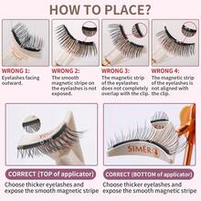 SIMER Magnetic Eyelashes With Eyeliner 10 Pairs False Lashes 5 Types Mink Lashes Natural Look Cat Eye Lash Extension N Strip Lashes Reusable(8 Black + 2 Colored) - Delicate - 查看 5