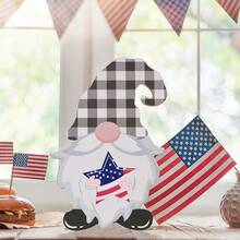 Bandeja decorativa de madera intercambiable con capas para la decoración estacional del 4 de julio, decoración navideña DIY con cartel magnético desmontable de bienvenida, para la decoración del hogar en días festivos