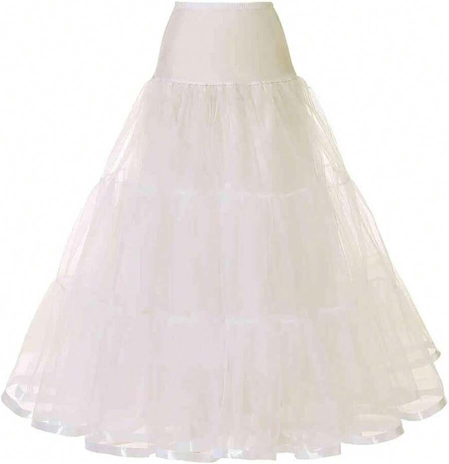 Plus Size Ankle Length Petticoat Crinoline Underskirt For Weddings - 米色 - 查看 1