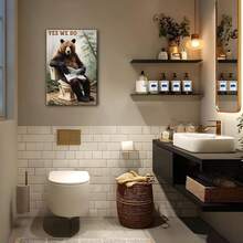 Bear Bathroom Canvas Wall Art Picture Funny Forest Animal Poster Prints Humorous Bear Sitting On Toilet Painting Wall Decor Washroom Restroom xin Ready To Hangcuadros decorativos para sala,poster,con marco,posters,cuadros para la pared ,marcos para cuadros,cuadro,virgen de guadalupe,salascuadros decorativos para sala,poster,con marco,posters,cuadros para la pared ,marcos para cuadros,cuadro,virgen de guadalupe,salas - transparente - Ver 3