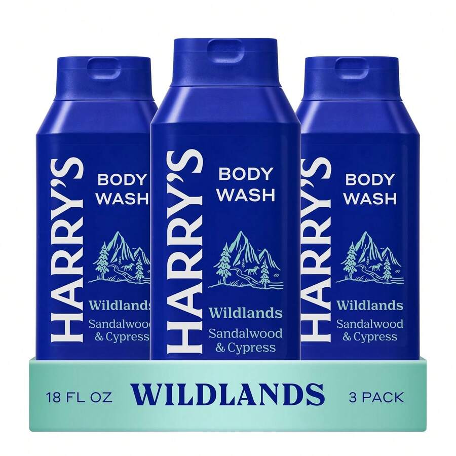 Harry's Men's Body Wash - Wildlands - (3 Pack) 18 Fl Oz - Shower Gel For Men - No Parabens, Sulfates, Or Dyes - 16 液體盎司(3 包) - 查看 1