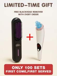 GENAI 直发梳，便携式负离子直发刷，长效电池热梳直发器，轻巧迷你便携，防烫设置 - 彩色 - 查看 13