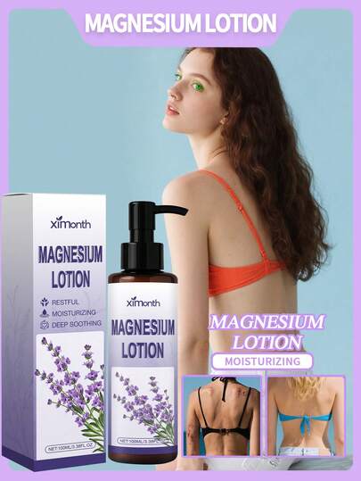 1 Pack Of 100ml Lavender Magnesium Extract Skin Care Lotion, Magnesium Extract Skin Care Lotion, Magnesium Skin Lotion, Moisturizing And Nourishing, Suitable For Night Use To Bring A Comfortable Feeling, Magnesium Milk, Suitable For Recovery After Exercise Or A Busy Day