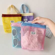 可折叠便携式网状手提包，小号多巴胺化妆包手提包，沙滩包，夏季 - 彩色 - 查看 6