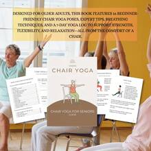 Yoga en silla para personas mayores: talla grande de 60 posturas de yoga sentadas para mejorar la movilidad, aliviar el dolor y aumentar la flexibilidad - Estiramientos suaves, ejercicios de equilibrio con guía, guía de yoga en silla para personas mayores, guía de actividades para personas mayores, diseño ergonómico, apoyo para la postura