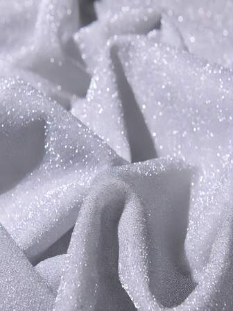 1pc 50/100/200/500/10000cm Silver Starry Sky Glitter Fabric, European Style Backdrop, Wedding Dress DIY, Gold Shimmer Chiffon Voile