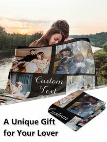 1pc Custom Photo Text Flannel Throw Blanket Personalized Blanket Room Deocr Customization Christmas Decrotions Quick Ship Items Personalized Photo Collage And Text Soft Cozy Warm Customized Blanket Lightweight Portable Custom Blanket Machine Washable For Living Room Bedroom Office Travel Camping Use Perfect Gift For Pet Owners Dog Cat Lovers Husband Boyfriend Dad Grandpa Uncle Groom Girlfriend Wife Sister Daughter Grandma Aunt Bride Bestie Friend Anniversary Celebrant Valentine's Day Christmas Mother's Day Father's Day Graduation Party Easter Teacher Appreciation Week National Coaches Day Boss's Day Retirement Gift National Employee Gratitude Day - màu hỗn hợp - Xem 10
