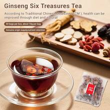 Kidney Tea Formula Ginseng Ten Treasures Tea, Ginseng Five Treasures Heat-Clearing And Detoxifying Tea Bags, Ten Treasures Formula, Nourishes Kidney Yang, Suitable For Men And Women (30 Bags/150g) - 彩色 - 查看 4