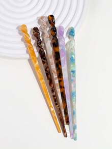 6 款时尚优雅的醋酸纤维发夹，适合女性日常佩戴、盘发、造型、作为发饰，也适合夏季、度假和旅行。 - 彩色 - 查看 3