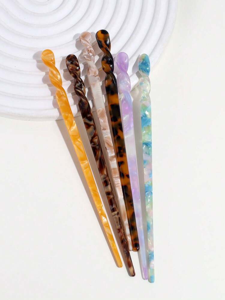 6 款时尚优雅的醋酸纤维发夹，适合女性日常佩戴、盘发、造型、作为发饰，也适合夏季、度假和旅行。 - 彩色 - 查看 3