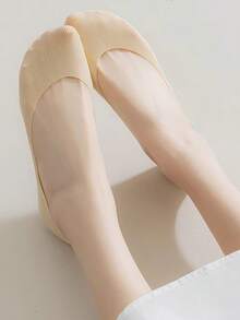 5双装女士夏季透气丝滑隐形无痕袜，可定制，防滑 - 彩色 - 查看 10