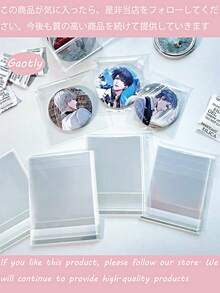 50 piezas de estuches protectores de acrílico transparente premium - Cubiertas anti-caída y anti-oxidación engrosadas perfectas para decoración de insignias, almacenamiento de granos, eventos de cosplay, coleccionistas de ACG y accesorios periféricos de anime para mejorar tu colección y proteger tus objetos de valor