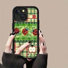 Ladybug Mobile Phone Case, Designed With Quirky Eyes And Playful Antennae, Suitable For IPhone 16, 15, 14, 13, 12 And 11 Pro Models, Made Of TPU Material, And Provides Shockproof Protection. Perfect For Family, Friends, Children, Birthdays, Spring, Holidays, Boyfriends, Girlfriends, And Valentine's Day Gifts. - 白色 - 查看 4