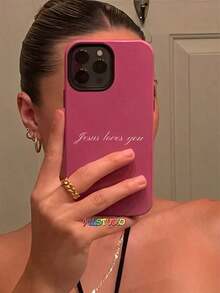 Foundation, Jesus Loves You. Film Two-In-One Matte Texture Phone Case Suitable For Compatible With Iphone16, 15, 14, 13, 12, 11, PRO MAX - Black - View 2