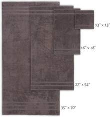 SOFE H&L. |   Olea - Juego de 3 toallas de baño de algodón turco de lujo: 1 toalla de baño, 1 toalla de mano, 1 paños de lavado,, gruesa, premium, suave, duradera y absorbente - juego de toallas de - Gris Oscuro - Ver 4