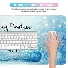 Large Keyboard Mouse Pad Set, Extended Mouse Pad+Keyboard Wrist Rest Support, Memory Foam Ergonomic Easy Typing, 4Pcs (35.4*15.9 In) Desk Pad Set For Home Office Study Game - Colorful-671326 - StayPositive - 查看 6