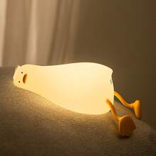 GLOOPRO Sleeping Duck Night Light, Silicone Touch Sensor USB Rechargeable Dimmable Lamp With Timer Function, Home Decor Desk Lamp For Bedroom, Office, Halloween, Thanksgiving, Christmas, Birthday Gifts