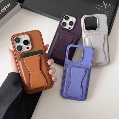 2-In-1 Phone Holder With Card Slot And Wallet Stand - Universal Adhesive Card Slot Pocket For Credit Card, ID, Cash, Metro Card - Compatible With IPhone 16/15/14/13/12 Pro Max And Galaxy - Anti-Slip Ring Holder, Wrist Strap, RFID Anti-Theft