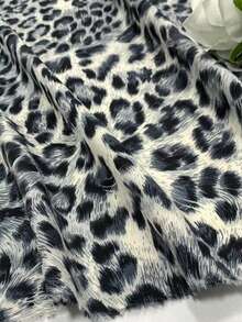 1pc Leopard Print 4-Way Stretch Fabric For DIY Bags, Scrunchies, Skirts, Clothing - White - View 4